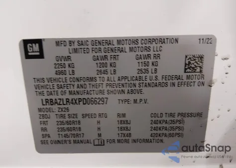 2023 Buick Envision Preferred Fwd from USA, damaged, VIN LRBAZLR4XPD066297